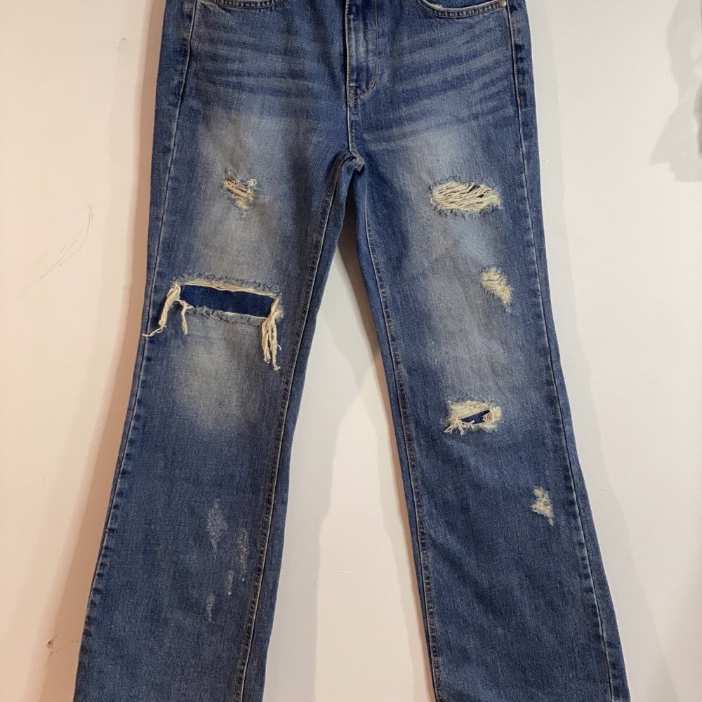 TheOpen Product Women Mid-Waist Distress Bootcut Jeans Size 2